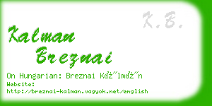 kalman breznai business card